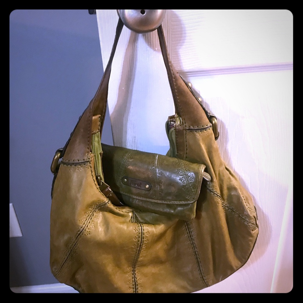 OD green fossil hobo & matching wallet